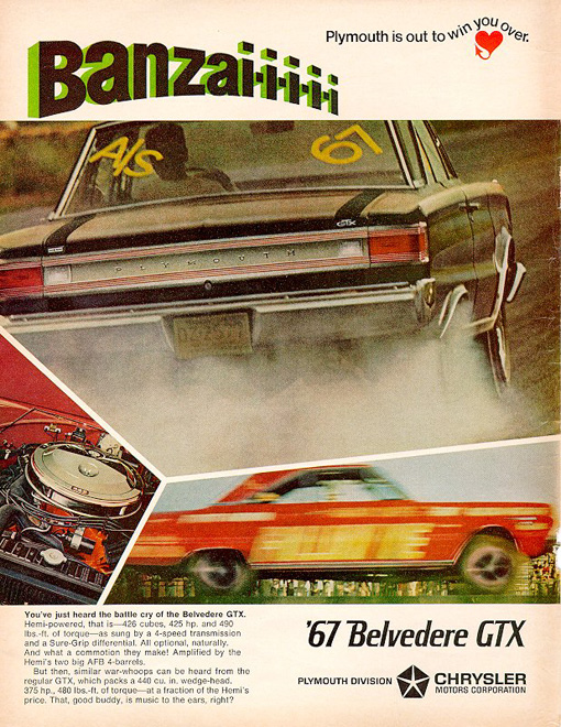 1967 Plymouth GTX Factory Advertisement 3
